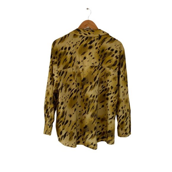 Primark Women's Black Animal Print Lime Green Slim Fit Shirt Size 18 - Picture 2 of 14